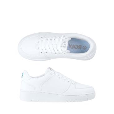 Weiße Unisex-Sneaker mit Gummisohle, Roly