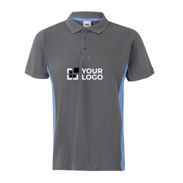 Zweifarbiges Kurzarm-Arbeits-Poloshirt aus Piqué, 180 g/m2 