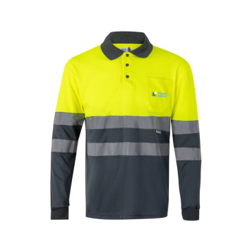 Großes Langarm-Arbeitspolo mit Warnschutz, 160 g/m2 