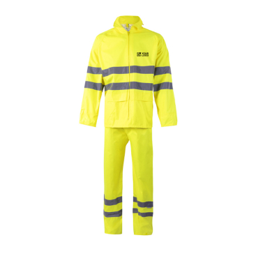 Arbeits-Regenanzug aus Polyester mit Reflektoren, 130 g/m2 