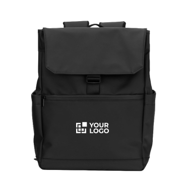 Rucksack aus Kunstleder mit Klappe, ideal für Laptops bis 16''
