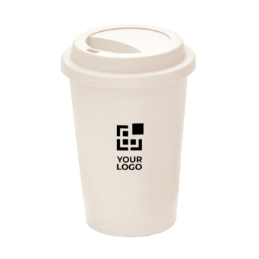 Wiederverwendbarer Plastikbecher To Go mit Deckel, 450 ml