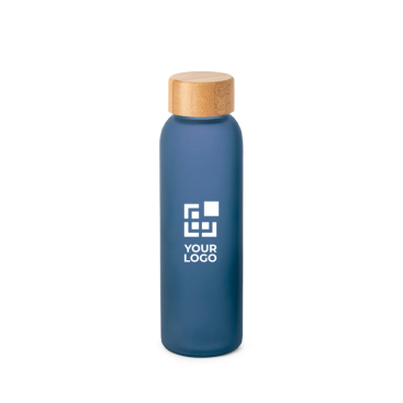 Milchglasflasche mit Bambus-Schraubverschluss 520 ml