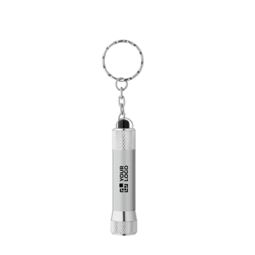 Schlüsselanhänger, z.T. aus recyceltem Alu mit Taschenlampe