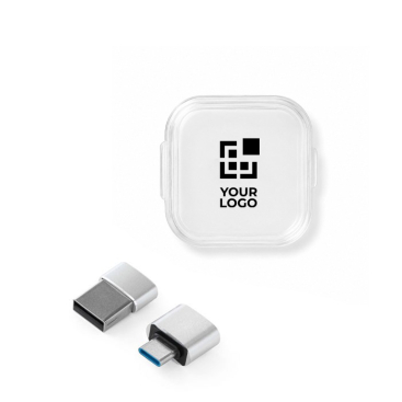 Set aus Kunststoffadaptern im USB-A- und USB-C-Format