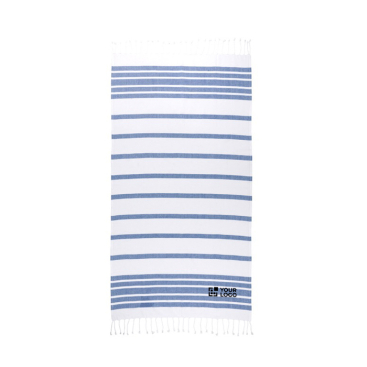 Gestreiftes Strandtuch aus Baumwolle und Polyester, 180 g/m2