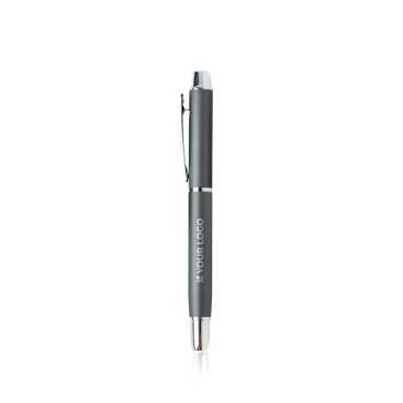 Eleganter Alu-Rollerball mit silbernen Details, blaue Tinte