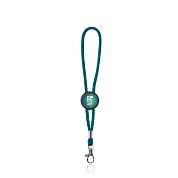 Schlüsselanhänger aus Polyester mit Karabiner bedrucken Ansicht mit Druckbereich
