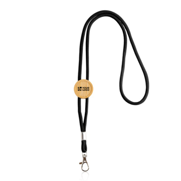 Öko-Lanyard im Röhrendesign und Verschluss aus Bambus