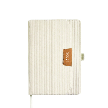 A5-Notizbuch aus Cord mit Vordertasche und Stiftschlaufe, unliniert