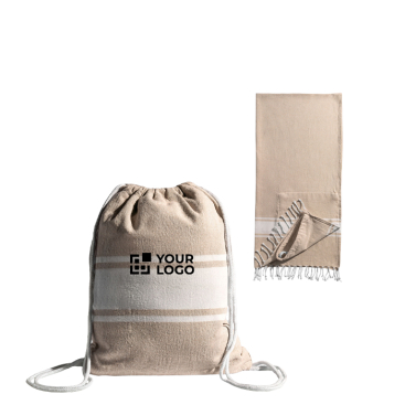 2-in-1-Strandtuch mit Rucksackfunktion aus Baumwolle, 90 x 180 cm