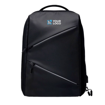 Diebstahlsicherer Rucksack aus Polyester mit Reflektoren für PC, 15,6'' Ansicht mit Druckbereich