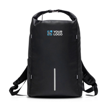 Rucksack mit wasserdichtem Reißverschluss und USB-Ladefunktion 15,6'' Ansicht mit Druckbereich