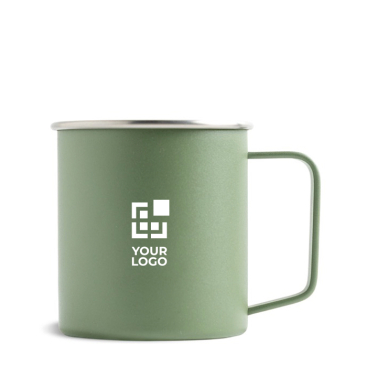 Moderne Tasse aus recyceltem Edelstahl mit Henkel, 400 ml