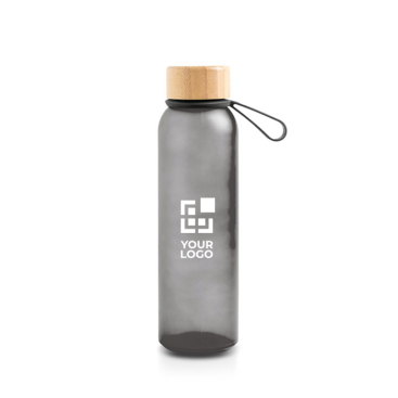 Matte Flasche aus Glas mit Bambusdeckel, 500 ml