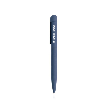 Eleganter Kuli aus recyceltem Edelstahl, blaue Tinte