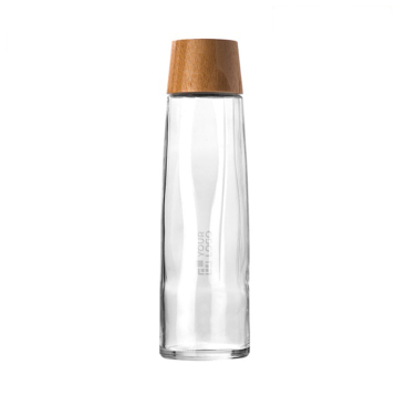 Nachhaltige Premium-Glasflasche mit Bambusdeckel, 750 ml