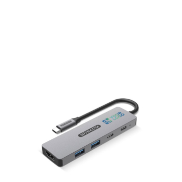 USB-A- und USB-C-Hub für schnelles Laden oder Datenübertragung Ansicht mit Druckbereich