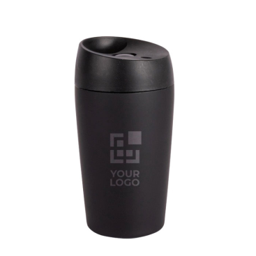 Einfarbiger To Go Becher, kompatibel mit 240-ml-Kaffeemaschinen Ansicht mit Druckbereich