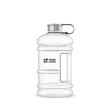 Große Plastikflasche mit Griff und festem Verschluss 2,2 L Ansicht mit Druckbereich