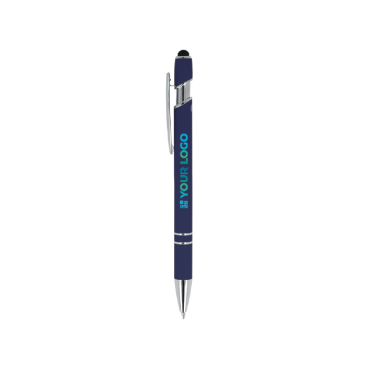 Kugelschreiber aus Recycling-Aluminium, robuster Clip, blaue Tinte