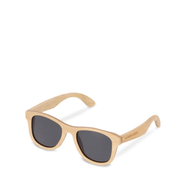 Sonnenbrille komplett aus Bambus mit schwarzen Gläsern