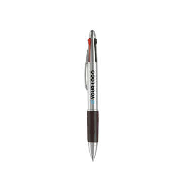 4-in-1-Multifunktionskugelschreiber mit farbigem Griff, blaue Tinte