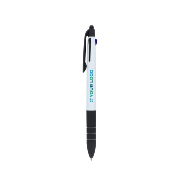 3-Farben-Kugelschreiber mit Touchpen und weichem Griff