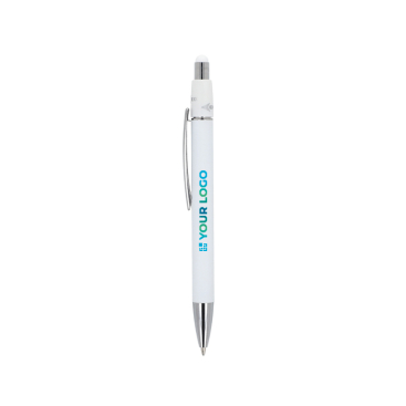 Drehkugelschreiber aus Aluminium mit Clip, blaue Tinte