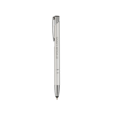 Alu-Kugelschreiber mit Touchpen-Spitze, blaue Tinte