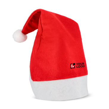 Klassische Filz-Weihnachtsmütze mit weißem Bommel