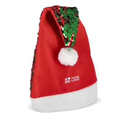Zweiteilige Pailletten-Weihnachtsmütze (wendbar)