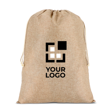 Rustikale Jute-Geschenktasche mit Zugband
