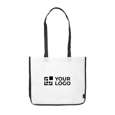 Bunte laminierte Vliesstofftasche mit weißen Seiten Ansicht mit Druckbereich