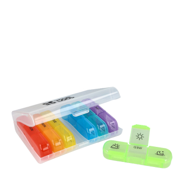 Wöchentlicher Tabletten-Organizer aus Kunststoff mit 7 Boxen und 3 Fächern pro Tag