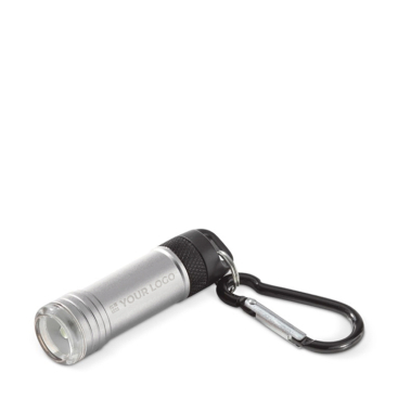 Aluminium-Taschenlampe mit Karabiner zum Aufhängen Ansicht mit Druckbereich