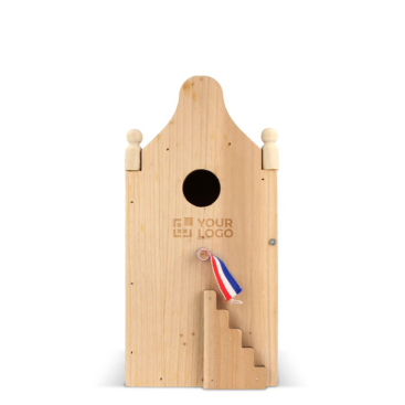 Holzhaus aus speziellem FSC-Holz für Vögel Ansicht mit Druckbereich