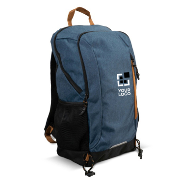 RPET Laptop-Rucksack mit reflektierenden Details, 17'' Ansicht mit Druckbereich