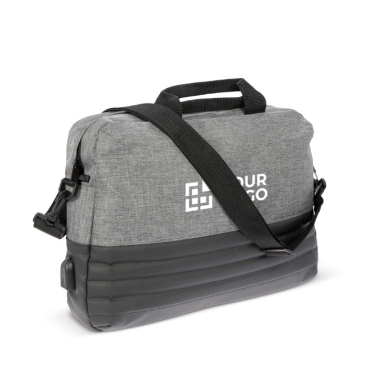 Diebstahlsichere Laptop-Umhängetasche aus RPET, 15'' Ansicht mit Druckbereich