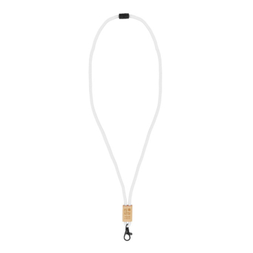 Farbiger RPET-Lanyard mit Bambusdetail zum Bedrcken
