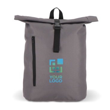 RPET-Rolltop-Rucksack mit kleinem Frontreißverschluss, 20 L