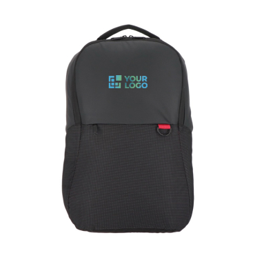 Laptop-Rucksack aus Jacquard und PU mit Trolley-Gurt, 15,6''