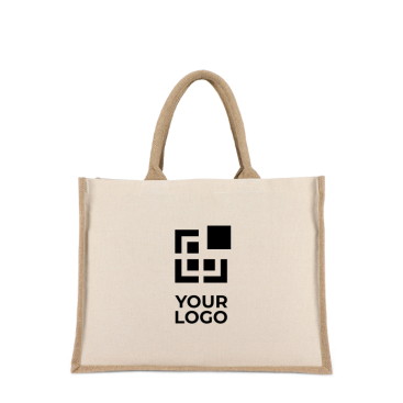 Baumwolltasche mit Jute­boden und -seiten 320 g/m²
