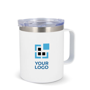 Kaffeebecher To Go aus Keramik mit Griff, 350 ml Ansicht mit Druckbereich