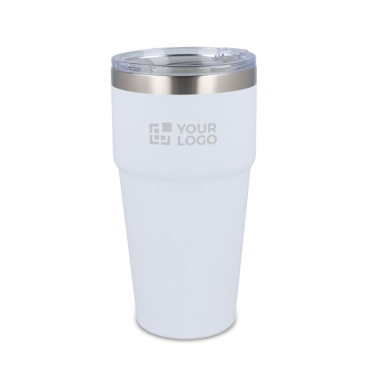 Thermobecher mit Keramik und transparentem Deckel, 500 ml