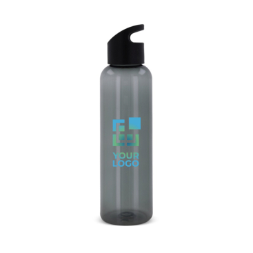 Transparente farbenfrohe RPET-Flasche mit geometrischem Griff, 600 ml Ansicht mit Druckbereich