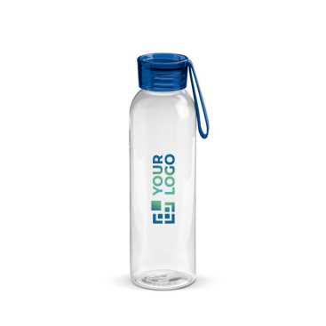 Plastikflasche mit Verschluss und farbiger Schlaufe, 600 ml Ansicht mit Druckbereich