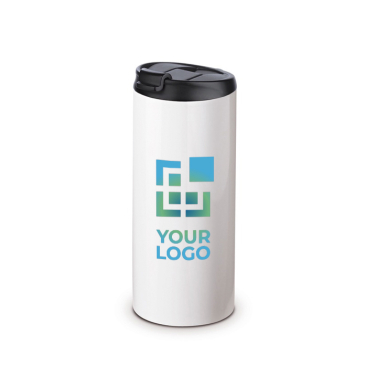 Weißer Trinkbecher aus Edelstahl speziell für die Sublimation, 350 ml Ansicht mit Druckbereich