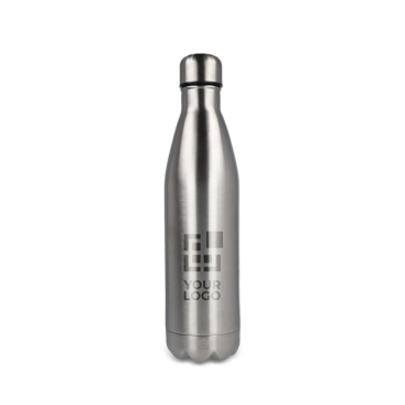 Flasche aus recyceltem Stahl mit silbernem Deckel, 750 ml