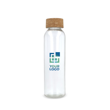 Trinkflasche aus recyceltem Glas mit Korkverschluss, 500 ml